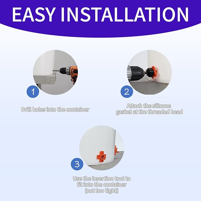 6Pack Horizontal Automatic Poultry Nipples - Easy Install Chicken Quail Duck Watering System