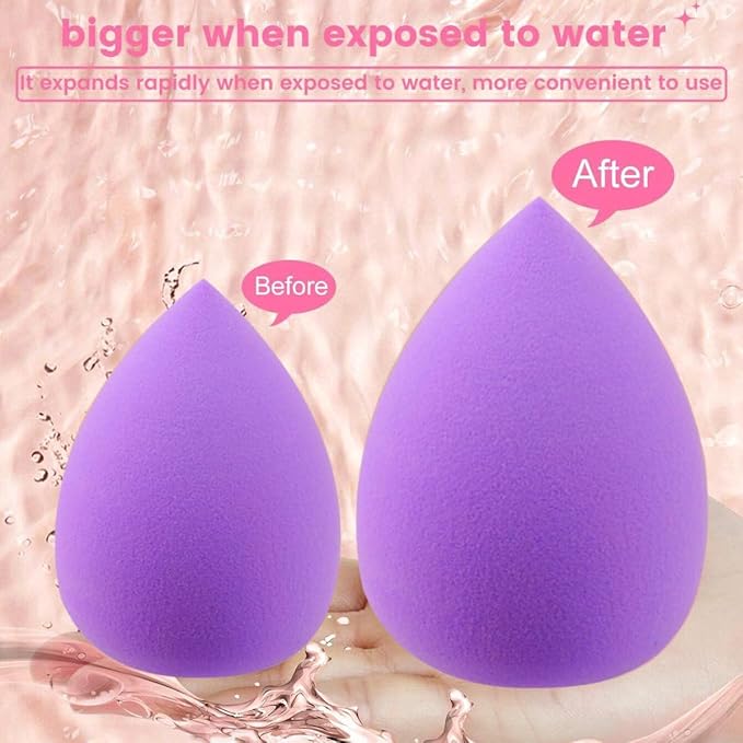 40 PCS Professional Makeup Brush Tools Set, Cosmetic Brush Sponge, Puff, Headband, Brush Cleaning Bow Set, Facial Makeup, Cleaning Accessories, Makeup Products, Valentine Day Item (Purple-40PCS)
