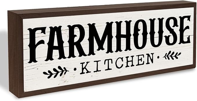 Farmhouse Kitchen Sign, Decorative Wooden Wall Plaque, Farm Decor, Country Style Home Decor, Funny Kitchen Signs, Modern Wall Decors Art, Housewarming Gift 9.5x3.1x1 inches
