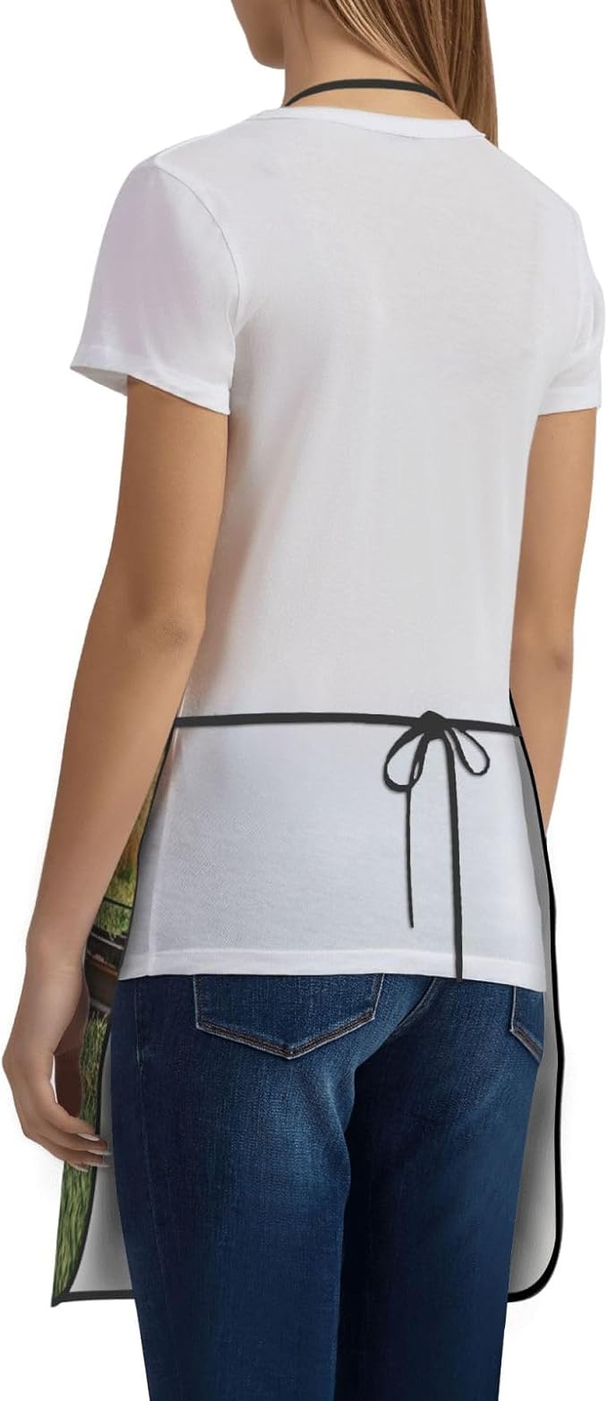 Waterproof Apron Adjustable Bib for Women Men Tractor farm Cooking Aprons Chef Bibs with 2 Pocket