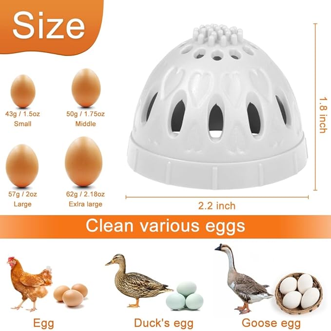 2 Pack Egg Washer for Fresh Eggs, Silicone Egg Cleaner Brush, Dual Scrubber for Fresh Eggs (Grey)