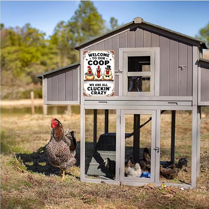 Welcome to Our Coop Funny Chicken Sign Chicken Coop Sign Chicken Decor 12 X 8 Inch