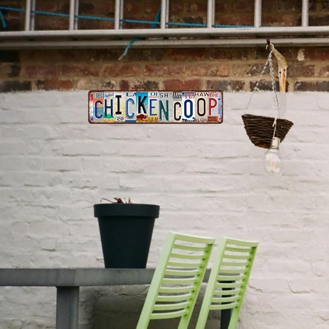 Chicken Coop Decor Chicken Coop Accessories Vintage Chicken Metal Tin Sign Funny Outdoor Farm Chicken Coop Signs Chicken Gifts For Chicken Lovers Chicken House Decor 16 X 4 Inches
