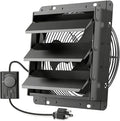 HG Power 12 Inch Shutter Exhaust Fan with Speed Controller, 764CFM High-Speed Vent Fan, 1400RPM Wall Mounted Attic Fan for Shed, Garage, Greenhouse Ventilation, Black