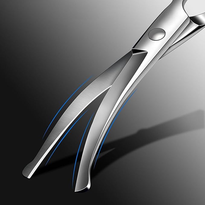 Curved Scissors for Dog Grooming, Fcysy Stainless Steel Pet Grooming Shears with Safety Round Tip, Curved Dog Grooming Scissors for Dogs & Cats Face, Legs, Ears – Pink