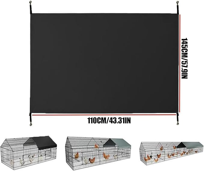 Tarp for Chicken Coop - 145x110cm Waterproof Shelter Cover, Durable Poultry Shade Canopy, Long Lasting Outdoor Protection Screen Yard | Garden Balcony Apartment Fence Weather Guard Replacement Use