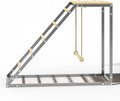 Upgraded 55" Multi-Tiered Chicken Roost: Galvanized Steel Frame with Wooden Perch Rungs & Ladder - an All-in-One Roosting Bar, Swing, and Habitat Enrichment for Healthy, Happy Hens