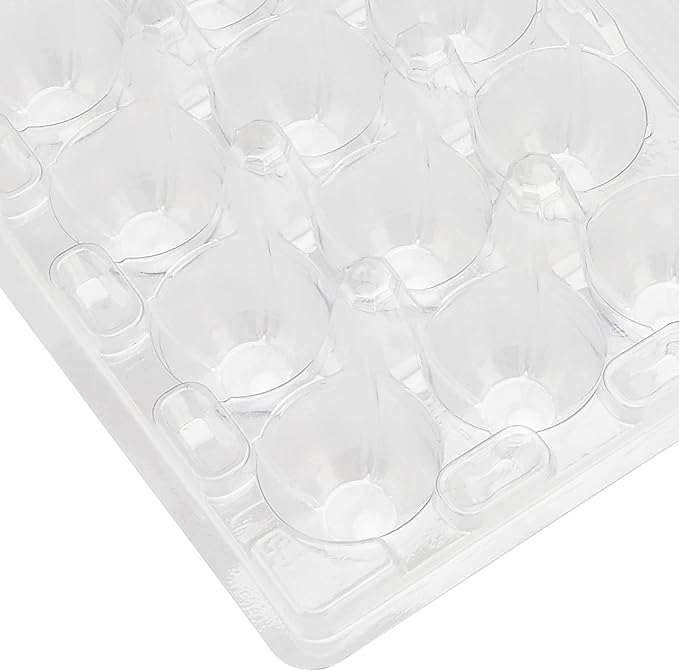 NINGWAAN 150 Pack 12 Grids Quail Egg Cartons, Clear Plastic Egg Holder Dispenser, PVC Stackable Egg Container Tray, Holds up to 1 Dozen Eggs