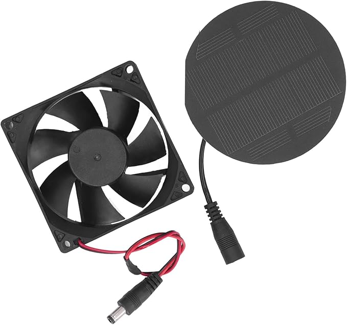 Fafeicy Chicken Coop Ventilation Fan, Solar Exhaust Fan, One Piece Stamped Technology, Lightweight Solar Ventilation Fan, for Dog, Electronic Cooling Fans