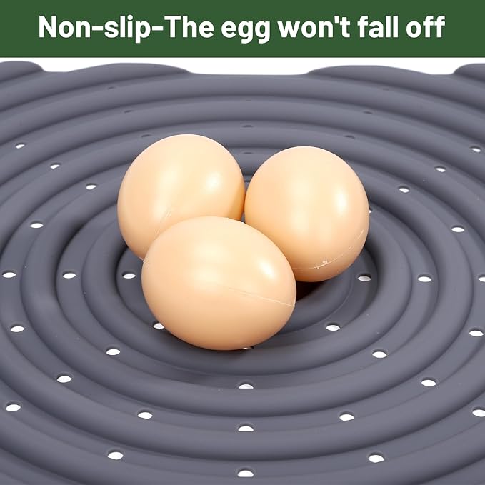 Silicone Chicken Nesting Pads, Waterproof and Washable, Durable Laying Hen Mat, Easy Clean Coop Liner for Suitable for Chicken Coop Egg Production,12" x 12"(6-Pack)