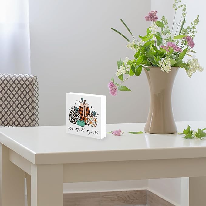 Fall Decorations for Home Farmhouse Office Bedroom Playroom Bathroom, Pumpkins Decor, Fall Sign, Autumn Decor Wood 2401