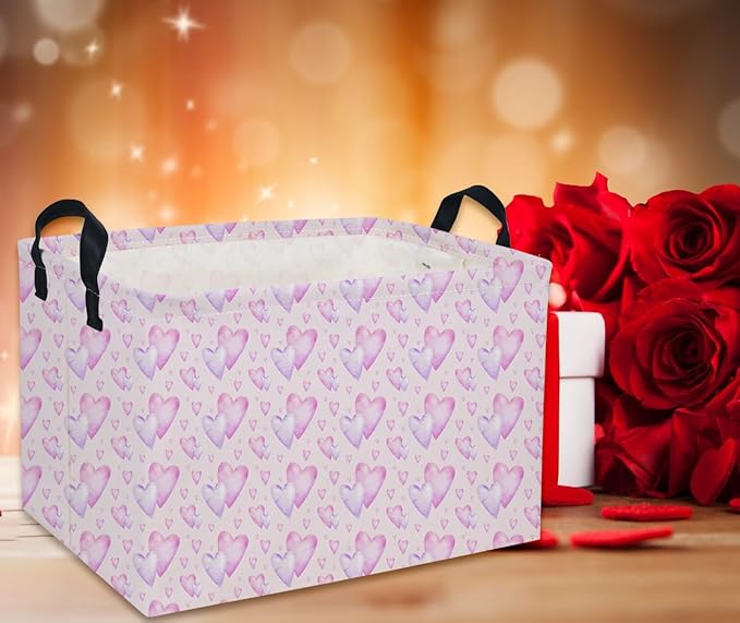 Rectangular Kids Baskets,Heart Basket,Cute Baskets Kids Storage Bin Baby Toy Organizer Box Love Room Decor for Home(Love heart )