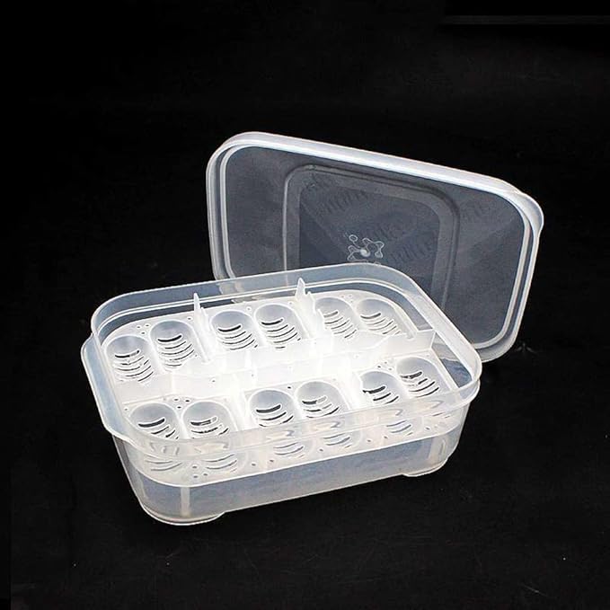 12 Grids Reptiles Eggs Incubator Tray,Incubation Box for ing Snake, Lizards, Gecko Egg,Reptile Breeding Box Reptile Transparent Box Incubator Supplies