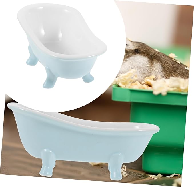 Hamster Sand Bath Box Ceramic Bathtub for Small Pets Bathroom Supplies for Hamsters and Chinchillas Easy to Clean and Reusable Sand Bath Container