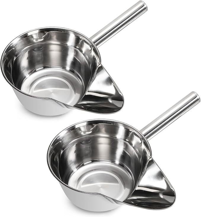 2 Pack 55 OZ Metal Ice Scoop, Large Stainless Steel Scooper, Heavy-Duty Flat Bottom Scoops, Stackable Durable Feed Grain Scoop for Restaurant, Kitchen, Bulk Food, Farm Feed, 1.72 Quart