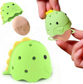 Dinosaur Egg and Vegetable Washer, 2.17 Inches, Food-Grade BPA-Free, Yellow (1, Green)