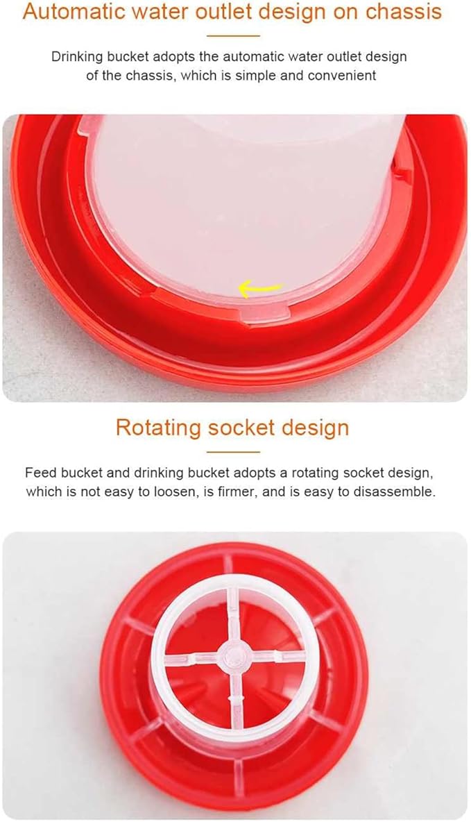 Chick Waterer Feeder Automatic Poultry Waterer Food Containers for Chickens Birds Pigeons Quails Easy to Use