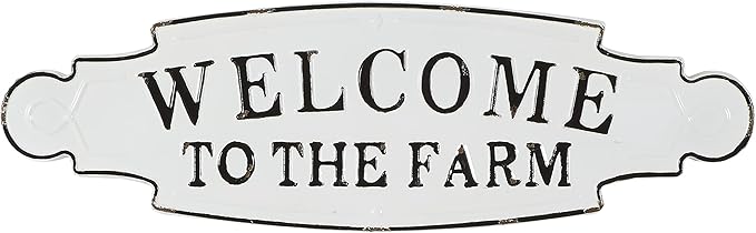 Deco 79 59494 Wall Sign, Black, White