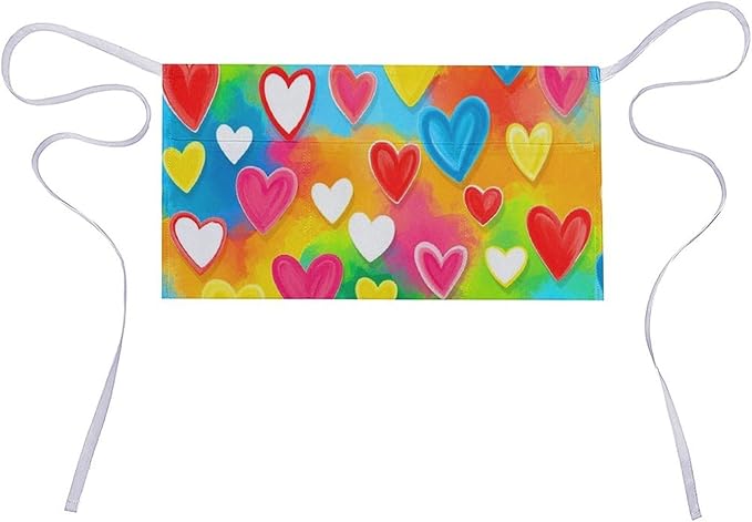 Unisex Chef Waiter Apron Waist Half Short Serving Aprons with 3 Pockets
