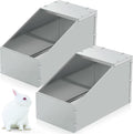 Maxcheck 2 Pcs Galvanized Metal Rabbit Nesting Box Bunny Small Animal Nest with Removable Acrylic Floor Durable Easy to Clean for Indoor Outdoor Use Rabbit Supplies(16 * 11.5 * 11.5 Inch)
