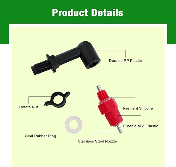 Automatic Drinker System Chick Water Cups 1L Hanging Automatic Fill Chick Cup Drinker Waterer Used for Cages (Green, 1)