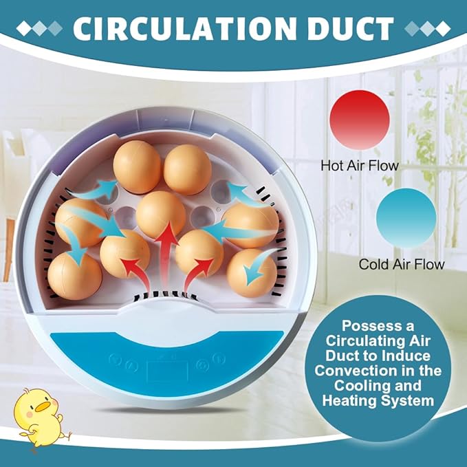 9 Egg Incubators for Hatching Eggs, Chicken Incubator Automatic Egg Turner with Temperature Control, Egg Candler, Auto Water Adding for Duck Goose Quail Parrot Turkey (Blue)