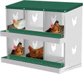 Chicken Nesting Box,6 Compartment Metal Poultry Nest Box Wall Mount, Metal Roll Away Eggs Laying Boxes, Easy Egg Collection, Easy Cleaning,10 Room Chicken Coop for Hens
