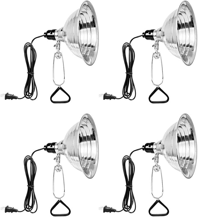 Simple Deluxe Adjustable Clamp Lamp Light Socket with 8.5 Inch Aluminum Reflector, Suit for Max 150 Watt Lamp (No Bulb Included), 6ft 18/2 SPT Cord, 4-Pack