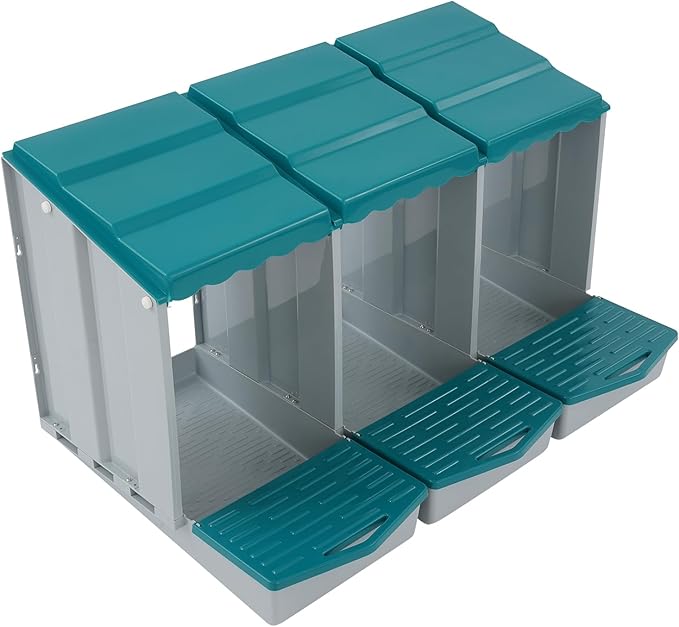 Chicken Nesting Box, 4 Compartments Laying Boxes for Hens, Nest Box for Chicken Duck Poultry Coop, Wall Mount Chickens Roosting Boxes, Protect Collect Egg (Green)