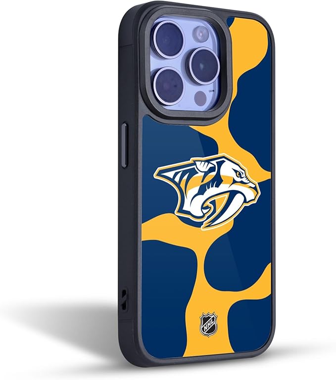 Head Case Designs Officially Licensed NHL Cow Pattern Nashville Predators Gel Armor Case [Military Grade Drop Protection] Compatible with Apple iPhone 15