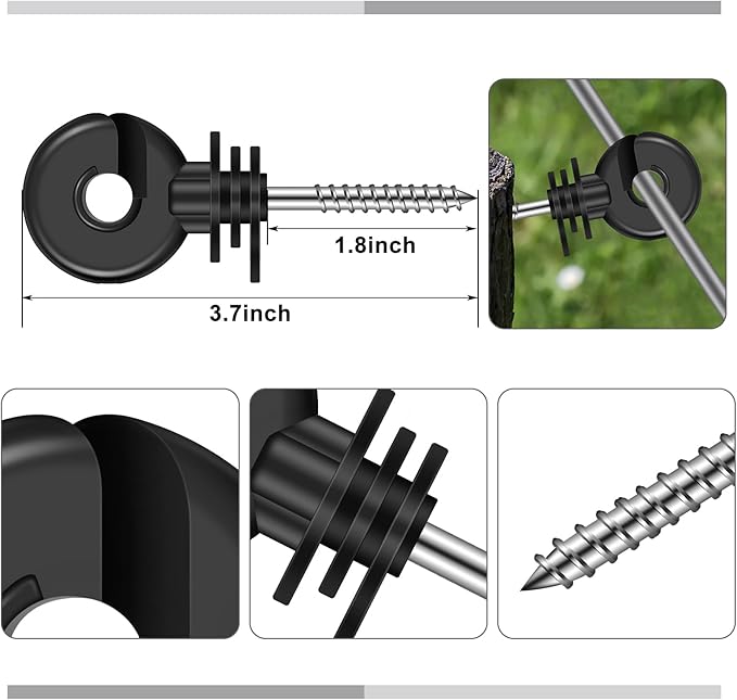 53 Pcs Electric Fence Set 250FT Electric Fence Wire 50 Pcs Electric Fence Insulators and 2 Pcs Electric Fence Warning Signs for Animal Husbandry Electronic