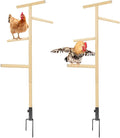 2 Pcs Extra Large Chicken Perch Toy for Coop 57" Wooden Chick Perch Stand with Strong Roosting Bar Chicken Enrichment Toys for Coop Brooder Large Bird, Easy to Assemble, Comes with Installation Video