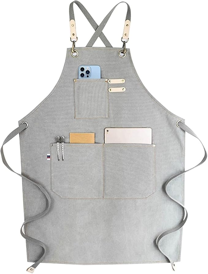 carrotez Adjustable Over sized Plus Size Canvas Apron with Pockets Men and Women Aprons