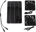 Solar Powered Fan, Solar Panel Fan Kit with 2 Fans, Solar Panel and Cable, Solar Powered Exhaust Ventilation Fan for Chicken Coop, Greenhouse, Shed, Pet House
