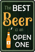 Vintage Bar Signs For Home Bar Sign Man Cave Decor Funny Beer Gifts The Best Beer Is An Open One Tin Sign Basement Metal Wall Decor Bar Decor And Accessories Garage For Men 8x12 Inch