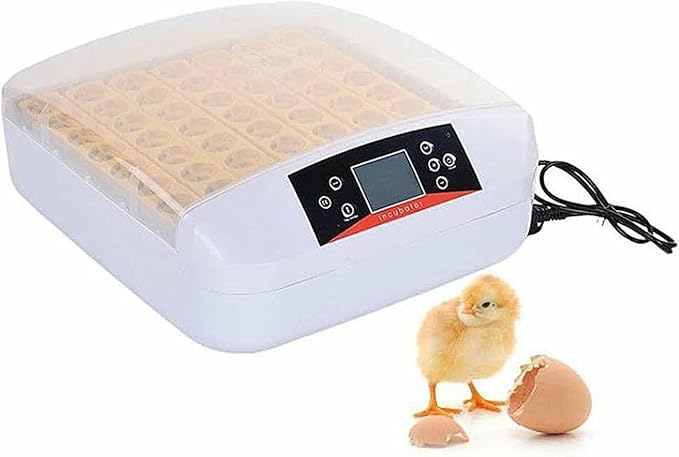56 Egg Incubator Automatic Turning Digital Poultry Hatcher Temperature Humidity Control Built-in LED Egg Candler, for Chicken Duck Goose