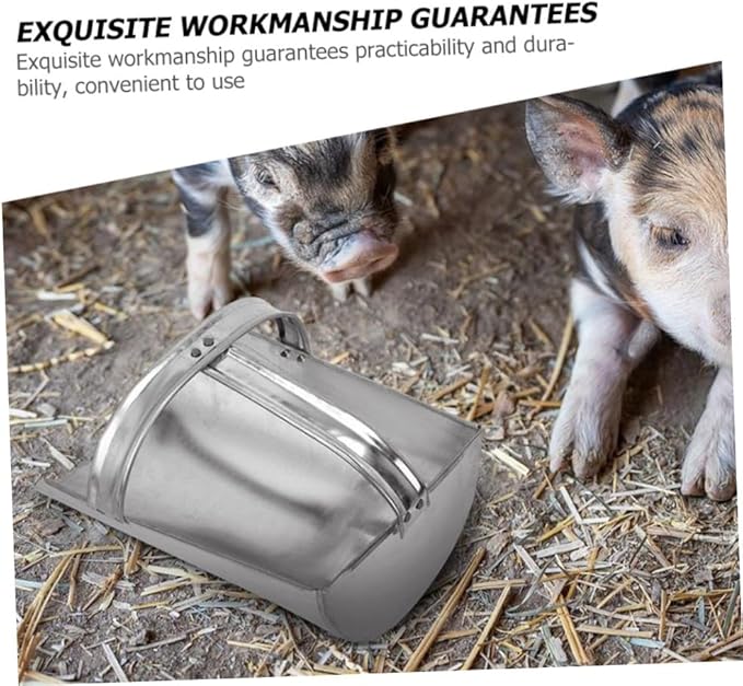 Sosoport 2 pcs Heavy Duty Feed Shovel Thickened Iron Scoop for Farm Feeding Design for Livestock Poultry Gardens and Orchards and Convenient Feeding Tool