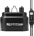 Reptile Heat Lamp with Timer & PID Dimming Thermostat, Dual Reptile Light Fixture, Bearded Dragon Terrarium UVB Bulb Fixture, Max 160W Per Socket (No Bulbs)