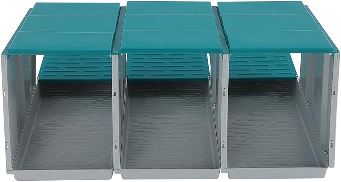 Chicken Nesting Box, 3 Compartments PP Nesting Box, Wall Mountable Nesting Boxes with Inclined Top, Drain Holes & Resting Platform for Chicken and Poultry to Collect Eggs