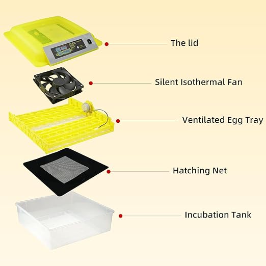 Egg Incubator for Hatching Eggs, Automatic Egg Turner & Digital Humidity Control, 56 Egg Capacity, Clear Temperature Display, Externa, 360° Clear Viewing for Poultry, Ducks, Quail (48-56 Eggs)
