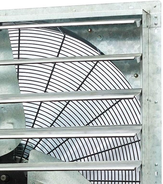 Iliving - 36" Wall Mounted Shutter Exhaust Fan - Automatic Shutter - Single Speed - Vent Fan For Home Attic, Shed, or Garage Ventilation, 6128 CFM, 9000 SQF Coverage Area, Silver (ILG8SF36S)