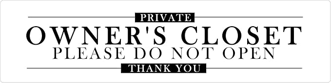 CSWLJS Metal Signs Owners Closet Sign No Guest Access Sign Compatible with Essentials for Hosts Sign Air Bnb Essentials for Hosts Private Door Sign Renter Friendly Decor Signs 4x16 in