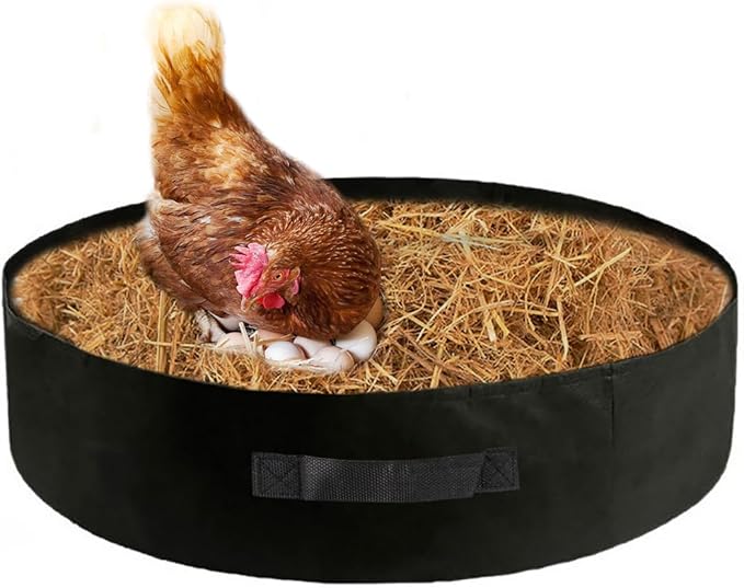 Chicken Dust Bath Tub 28" D * 8" H Dust Bath for Chickens Chicken Coop Cleaner Container Essential Chicken Coop Accessory for Farms, Lawn, Yard and Ducks, Quails