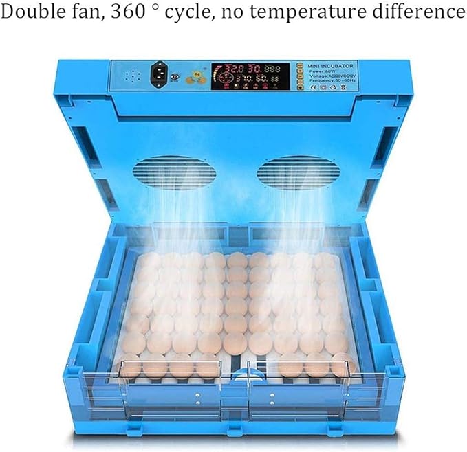 Egg Incubator Automatic Turning Hatching 64 Digital Eggs Poultry Hatcher Temperature Control For Home Use Chicken Duck Dove Quail