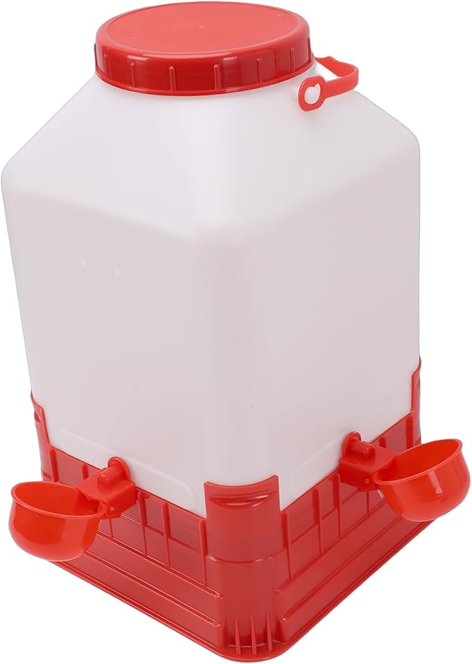 Zerodis Anti Waste Durable Water Fountain Bucket Chick Waterer 10L Large Capacity Chicken Feeder Poultry Water Fountain Bucket Automatic Brooder Starter Kit Coop Accessories for Baby