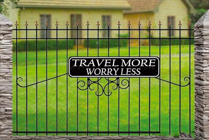 Travel More Worry Less' 16x4 Inch Vintage Travel Metal Sign Wall Decor for RV, Camper Van or Home - Adventure Themed Gift for Travel Lovers