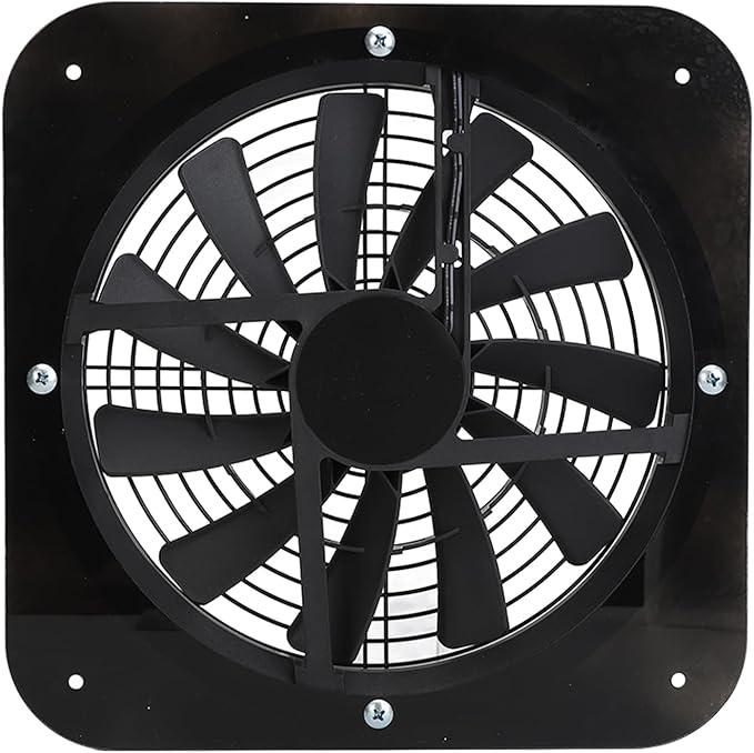 Solar Panel Fan 100W, Weatherproof Exhaust Fan with Metal Protection Mesh for Chicken Coops Greenhouses Sheds, Solar Powered with High Airflow 3000 RPM for Window Exhaust (Black)