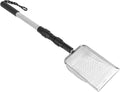 Diydeg Chicken Poop Scooper, Adjustable Stainless Steel Detachable Metal Litter Scoop Sifting Shovel for Cleaning Chicken Coop, Non Stick Poultry Waste Sifter Shovel with Long Handle (B
