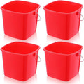 4 Pack Small Cleaning Pail, Square Detergent Bucket with Spout and Handle for Home, Offices, School, Commercial Use