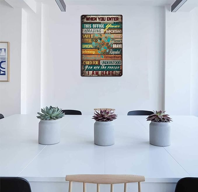 Social Worker, When You Enter This Office, You are Amazing Metal Tin Sign 8x12 inch Retro Cottage Coffee Shopping Center Office Wall Decoration inspirational Metal Plate